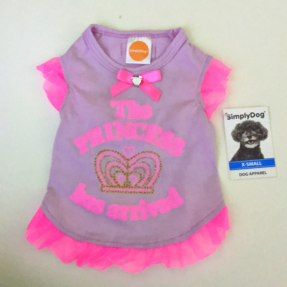 New X-Small Cute Purple and Hot Pink Dog Dress